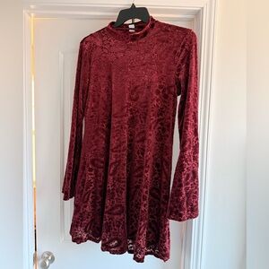 Old Navy Burgundy Long Sleeve Dress
